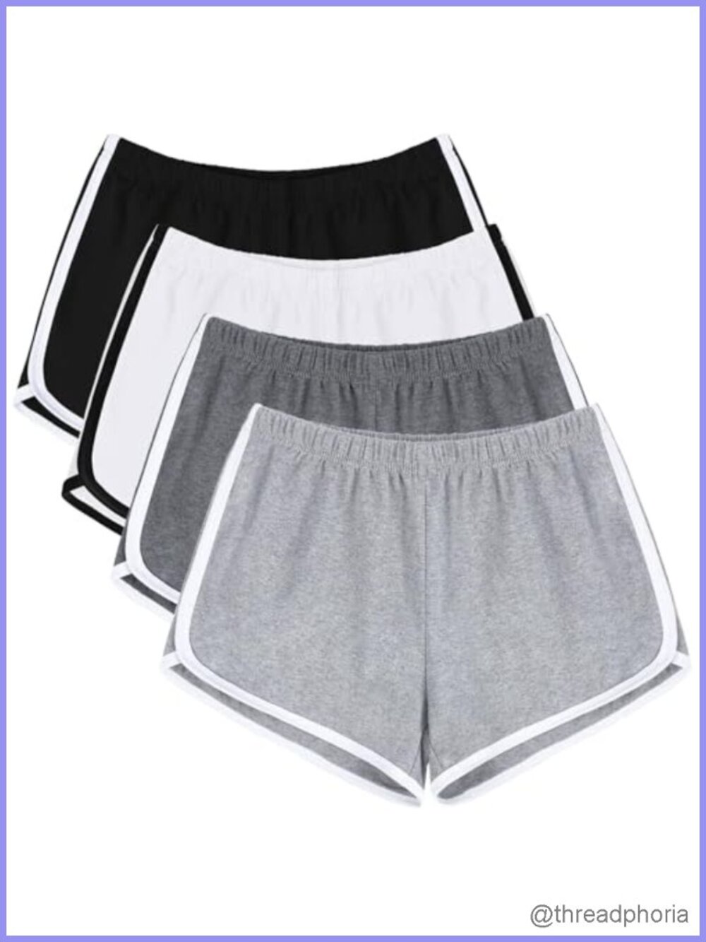 4-Pack Cotton Yoga Dance Shorts Women Athletic Gym Lounge Shorts